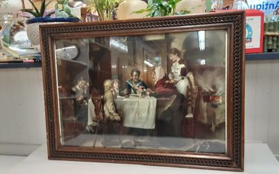 Print By Toby Rosenthal With Vintage Frame- Located In Shelton 