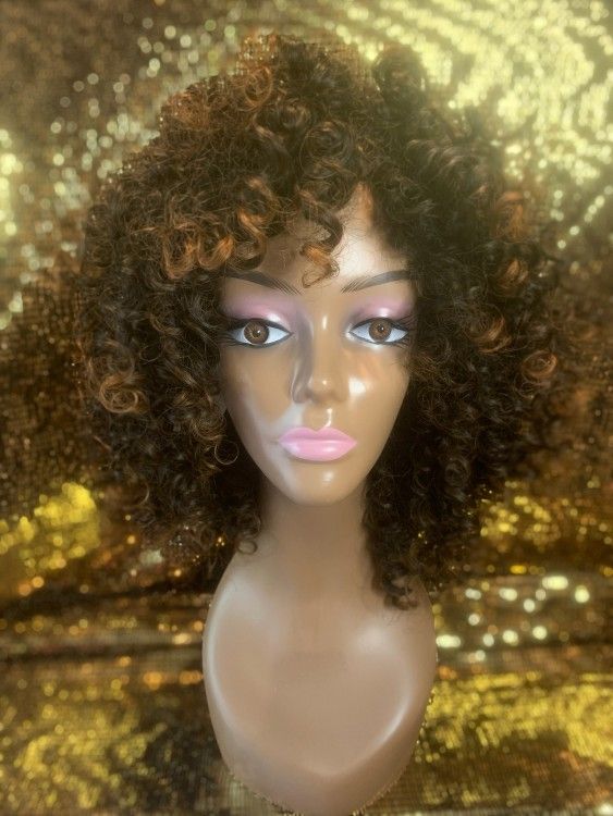 Curly Brown Synthetic Wig