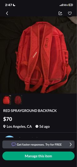 Red limited edition spray ground backpack