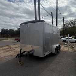 Enclosed Trailer W Spare Tire Dual Axle Wooden Interior