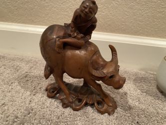 Hand Carved Wood Ox