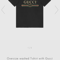 Oversize washed T-shirt with Gucci logo