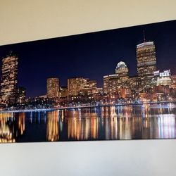 City Scape of Boston Canvas Photo roughly 45”-50” In Length