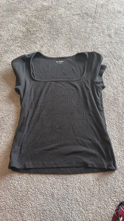 Old Navy Black Ribbed Square Neck Top