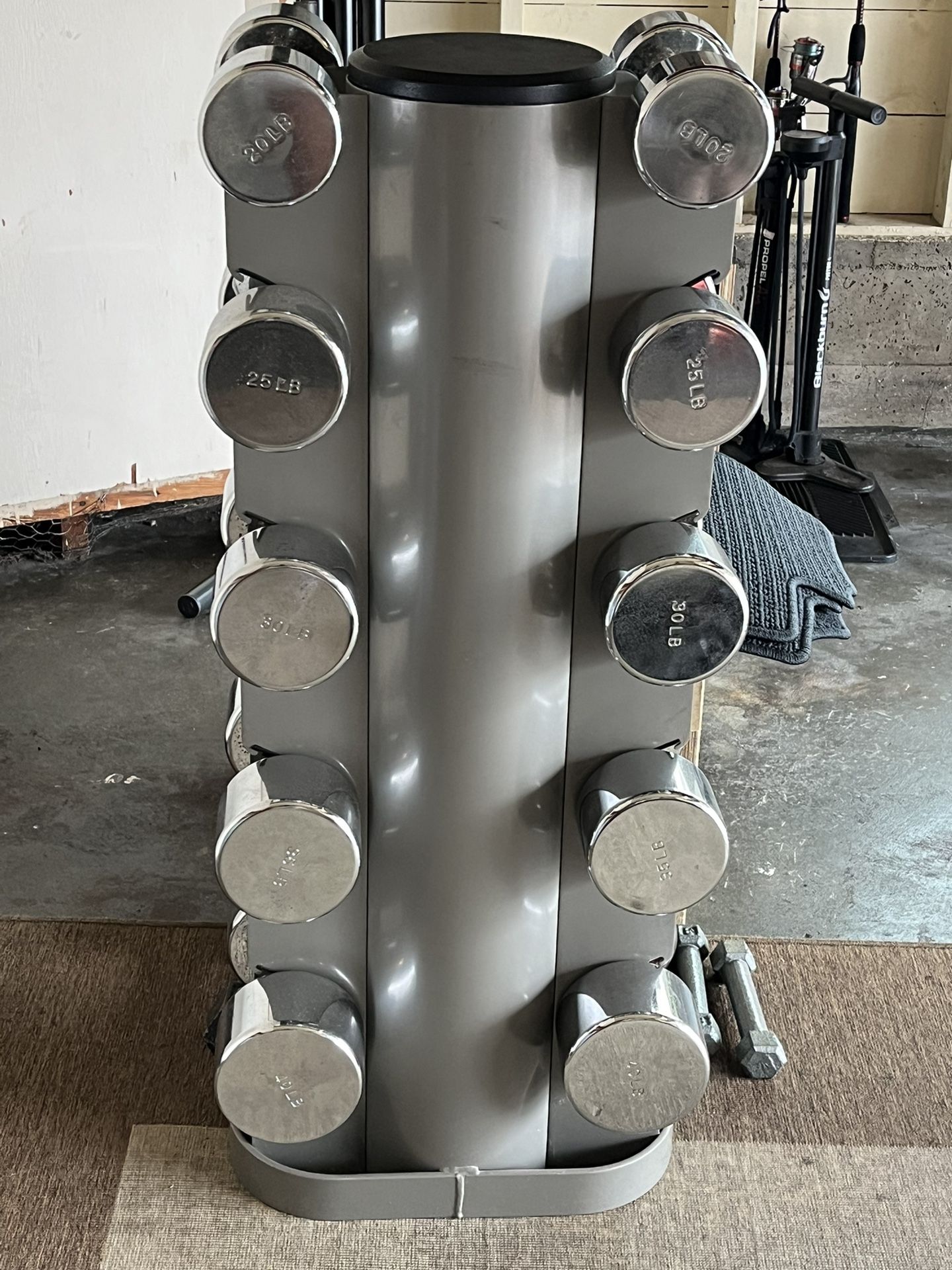 Chrome Ivanko Dumbbell Set With Vectra Stand