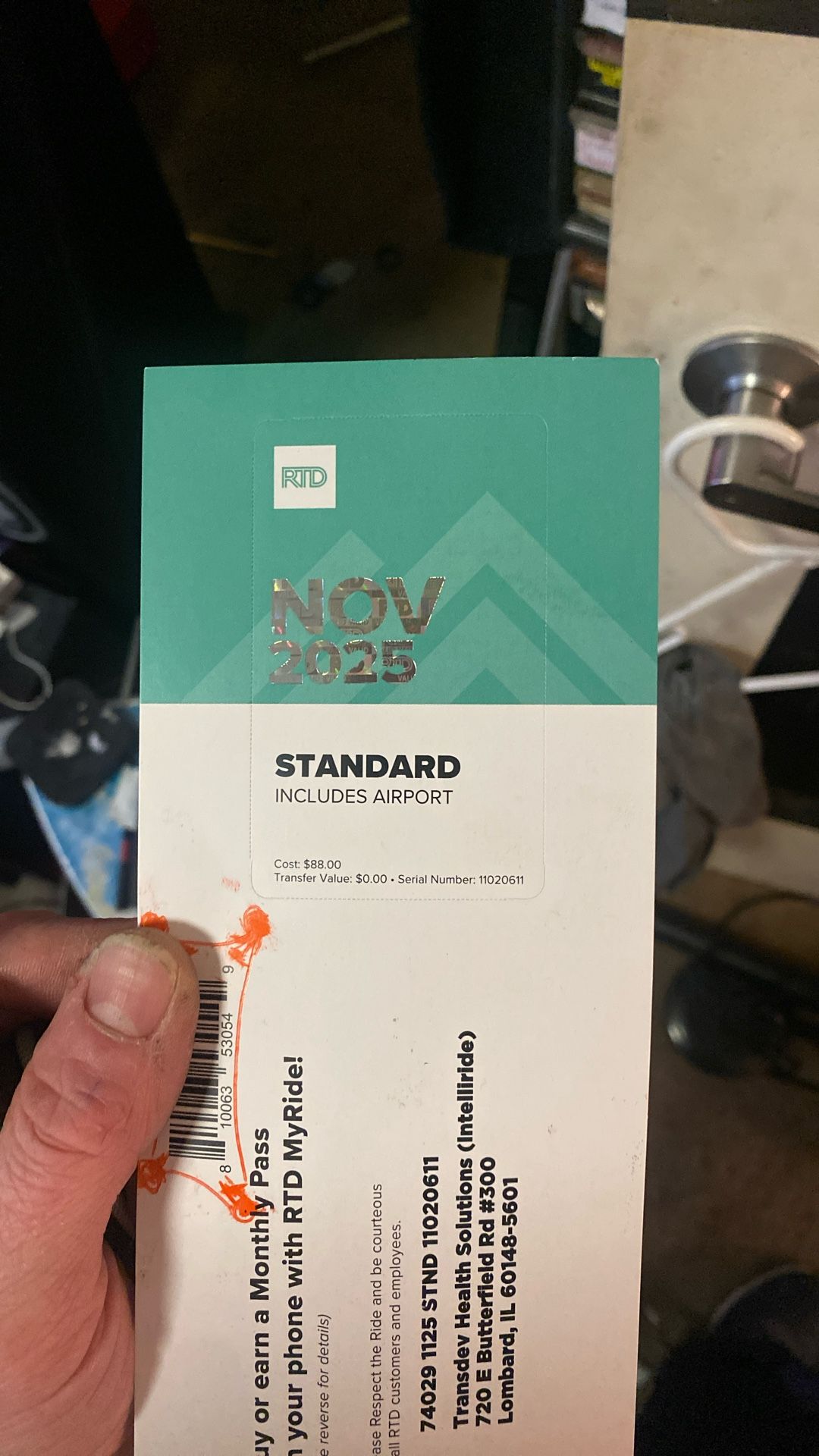 Nov 2025 Denver RTD MONTHLY PASS INCLUDES AIRPORT SERVICES