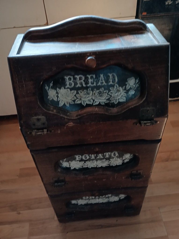 Vintage Bread Potato And Onion Box