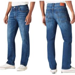 Lucky Brand Men's Straight Leg 221 Medium Wash Denim Jeans  34x32