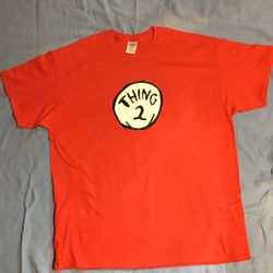 Sweatshirt , red , thing 2, 2XL, cotton/polyester