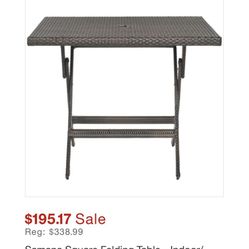 BRAND NEW IN BOX Outdoor Foldable Dining Table  Folding Rattan Furniture Outdoor Indoor Camping Garden Pool