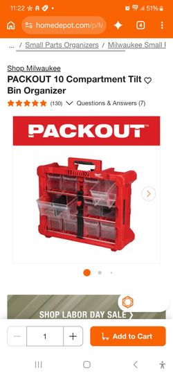Milwaukee packout bin organizer