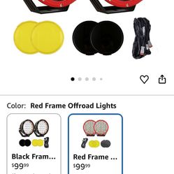  Inch Round LED Offroad Lights Red 2pcs 210W 32000LM LED Off Road Lights Super Bright Off Road Lights Driving Lights Amber Offroad Lights with Wiring 