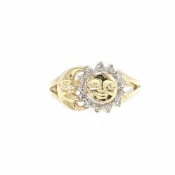 Woman’s Ladies 10k Yellow Gold Celestial Sun and Moon CZ Cubic Zirconia Ring Size 7.5 GP3135075