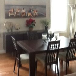 Caligaris Dining Room Table & Hutch