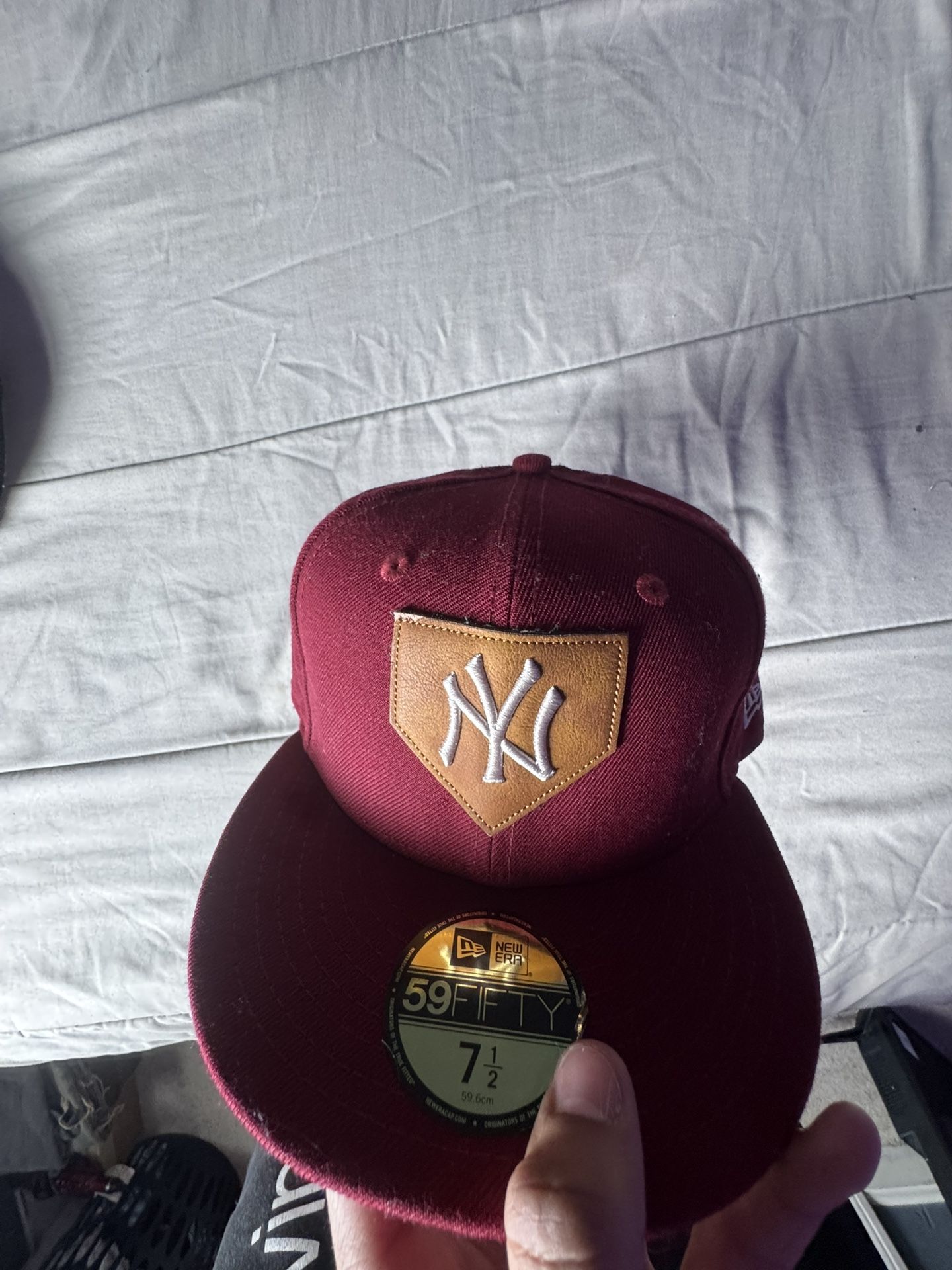 Yankees Burgundy Fitted 7 1/2