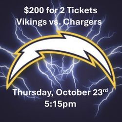 2 Tickets - Vikings vs Chargers at SoFi Stadium