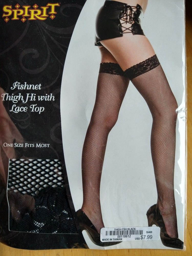 New Adult Thigh High Fishnet Stockings Costume 