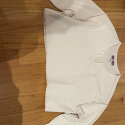 Urban Outfitters Cream Ribbed Knit Sweater – Size Medium – Relaxed Fit 