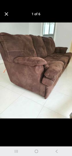 Brown Microfiber 3-Seat Sofa