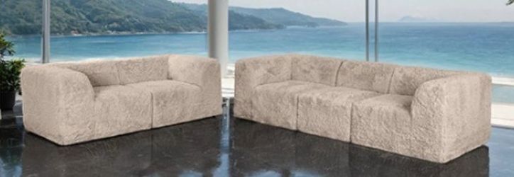 Brand New New Taupe Super Plush Compressed Foam Modular Design Sofa & Loveseat