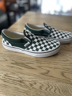 Kids Vans Green Checkered Size 2.5