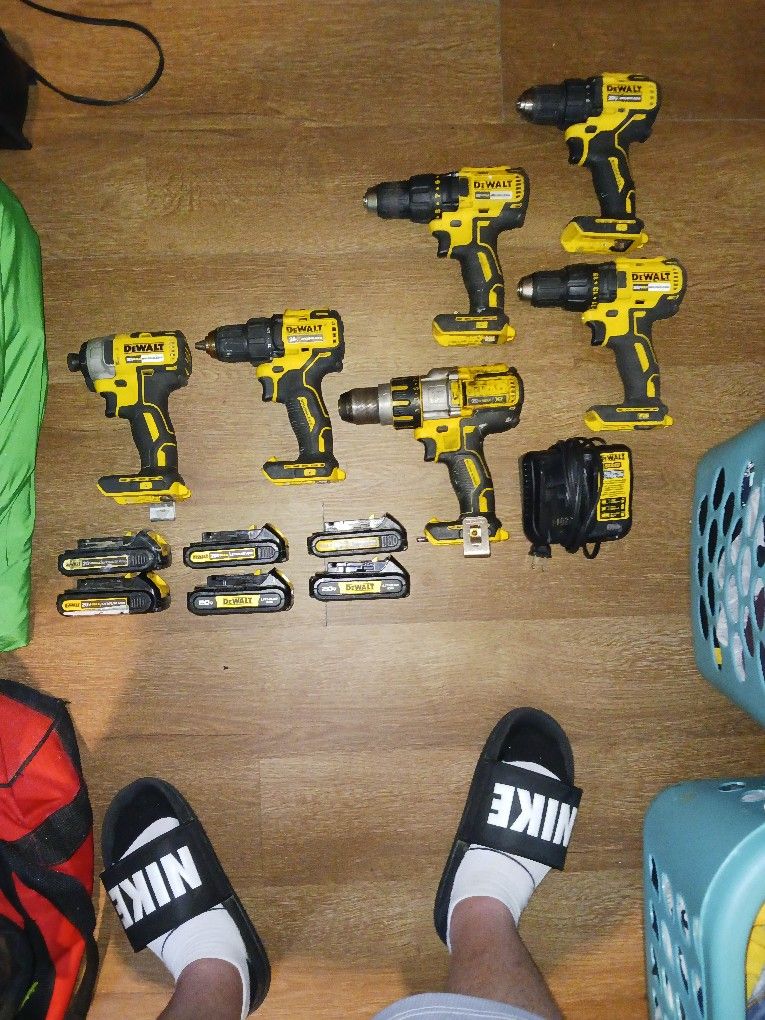 Dewalt 20v Brushless Atomic Drills, Impact, Hammer Drill, Batteries and Charger