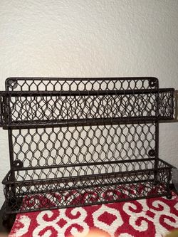 2 Tier Metal Spice Rack – Wall Mount or Countertop Organizer
