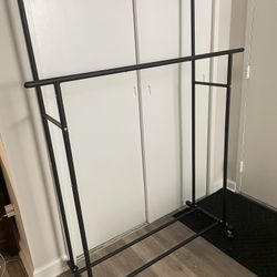 Cloth Hanger Rack ( Double hanger ) With Locking Casters