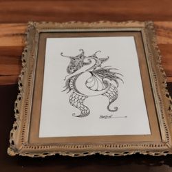 Tattoo Dragon Art Framed 13x16 Art