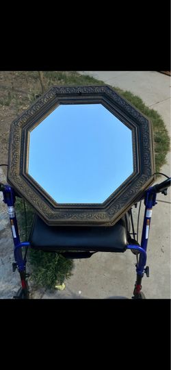 Plastic frame mirror gold
