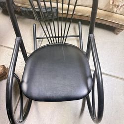 Modern Black Metal Tube Rocking Chair