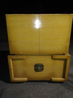 RETRO-Mid Century ~ VERY UNIQUE 5 Big Drawer DRESSER TALLBOY on Wheels ~ WESTSIDE