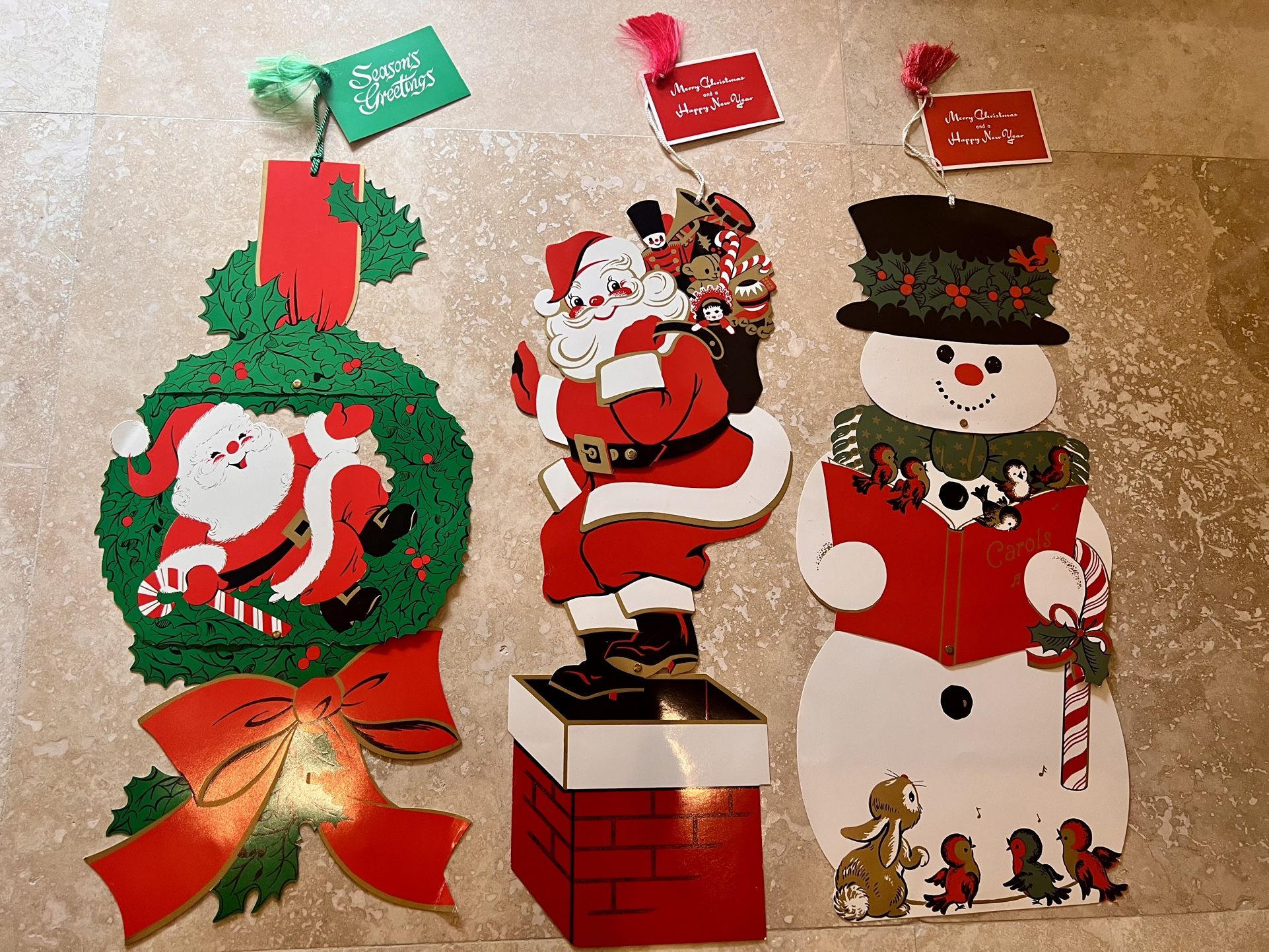 Vintage Christmas Henri Fayette Chicago USA Christmas Cards/Die-Cut/Hinged Wall Decoration