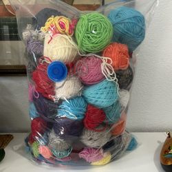 Huge Bag of Yarn 🧶- Mixed Fibers and Colors