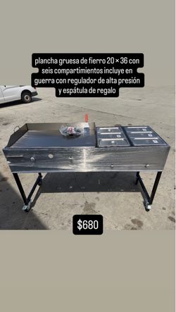 plancha 20 × 36 con seis compartimientos