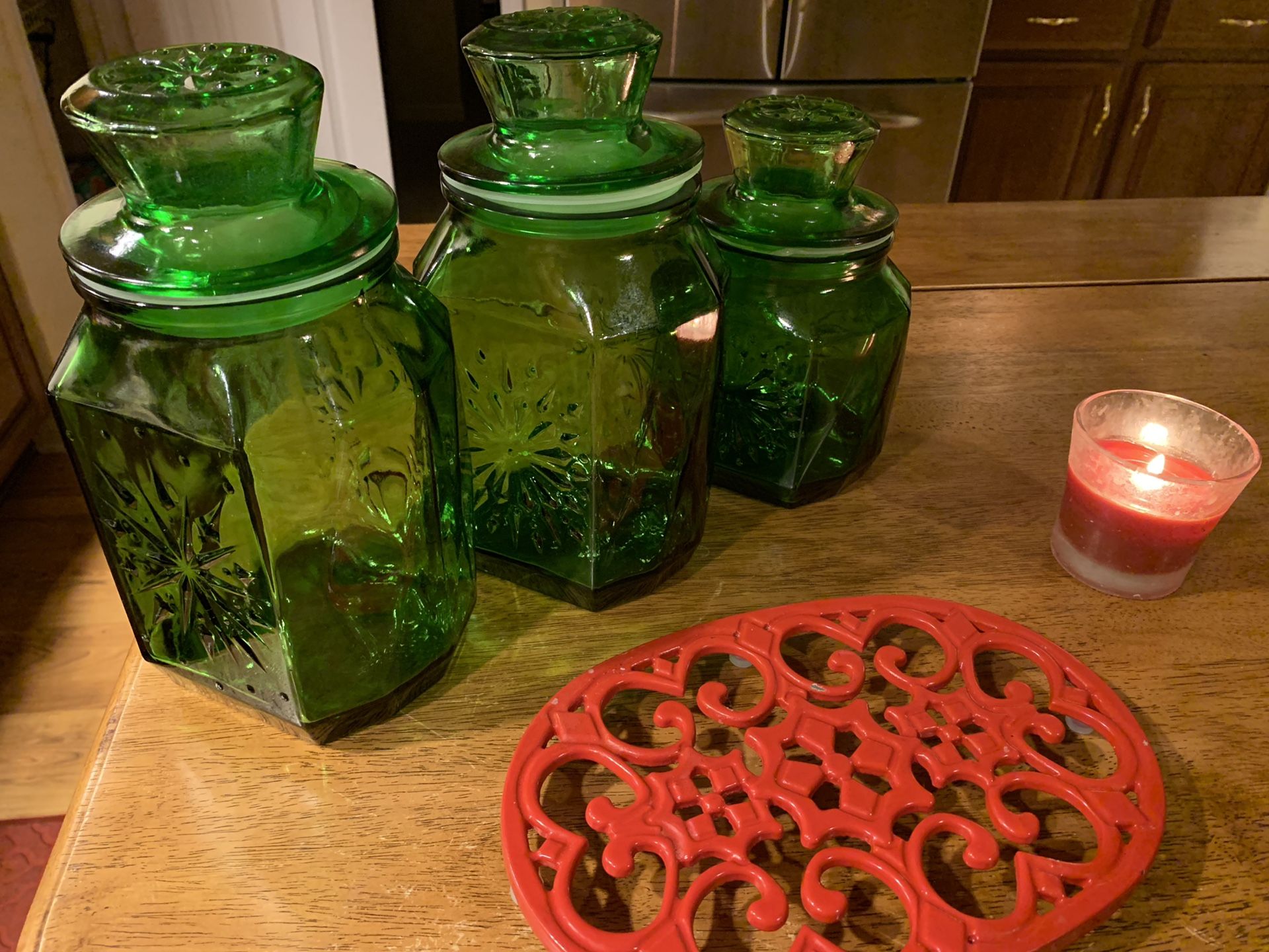 Antique glass airtight canisters