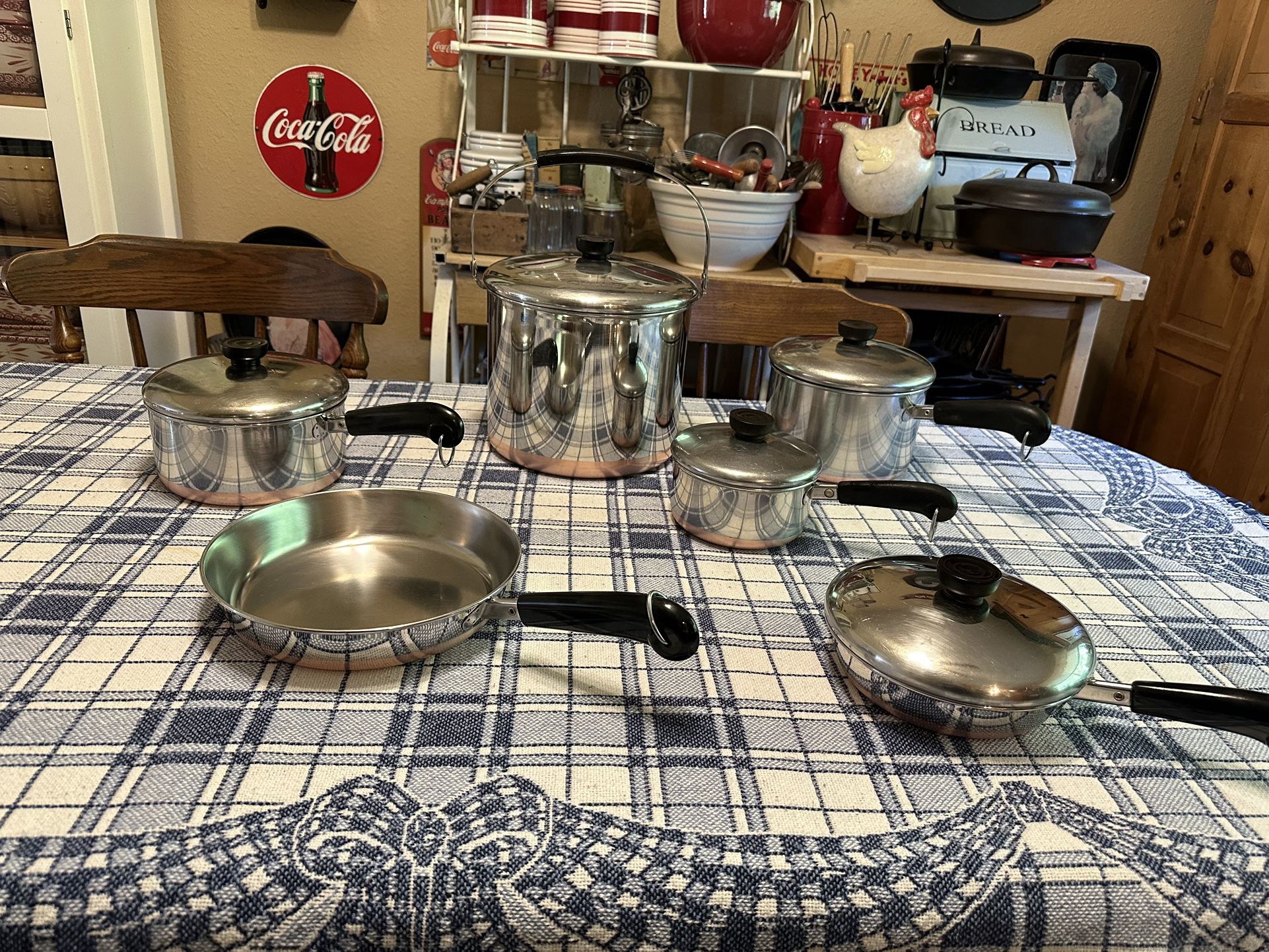 Revere Ware Copper Bottom  Cookware Set 