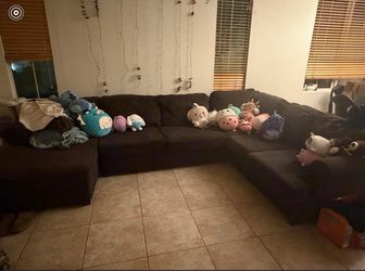 Brown L- Couch