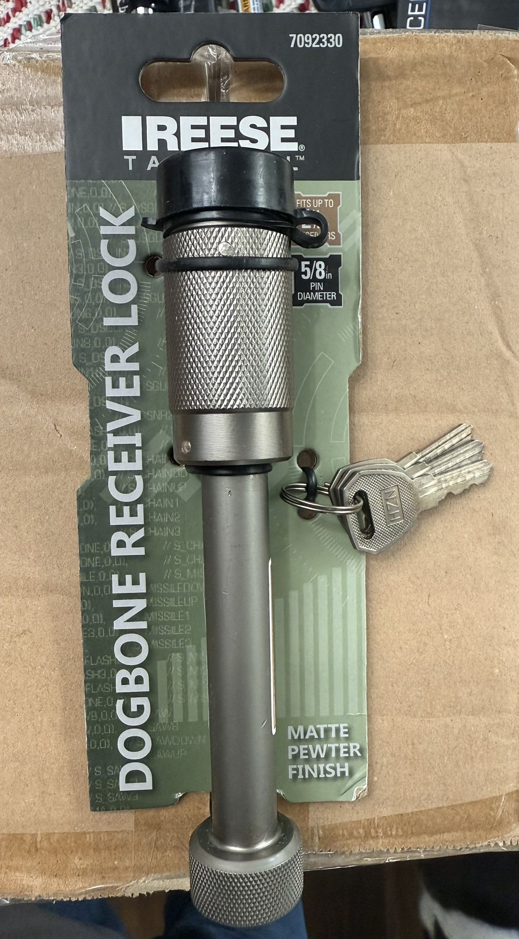 Reese Tactical Dogbone Receiver Lock 5/8” Matte Pewter