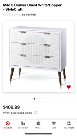 Milo 3 Drawer Chest White/Copper - StyleCraft