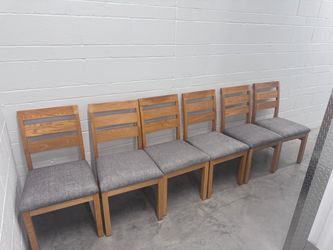 6 wooden dining chairs