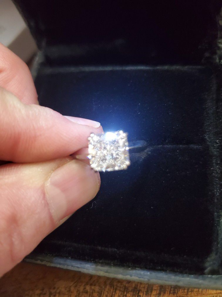 Engagement Ring 2.52 carat Lab Created  14k White Gold