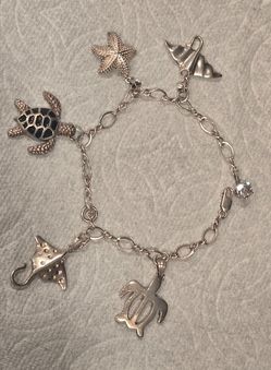 Sterling Silver Ocean Theme Charm Bracelet