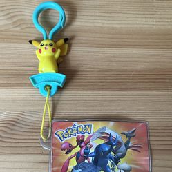 2002 Pokémon Pikachu Wendy’s Kids Meal Backpack Clip Toy w/ Treecko Card 14/15