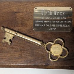 1972 Redd Foxx National Chairman Key to Justice Award Plaque National Assoc for Justice