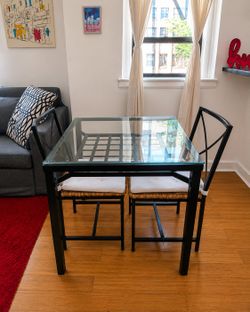 Glass Table with 2 Chairs