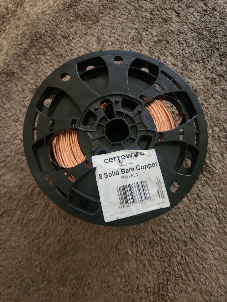 #8 Bare Copper Roll 500ft For Sale