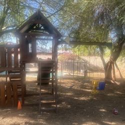 FOR SALE: DIY Sedona Summit Wooden Swing Set – $725