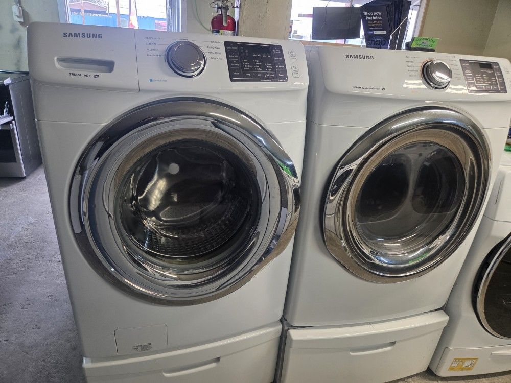 Samsung Front Load Washer And Dryer Electric Set With Steam In Both WarrantyFinancing With Snap If You Qualify