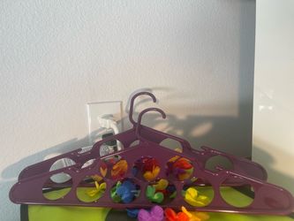 Pair of Plastic Purple Scarf/Accessories Hangers
